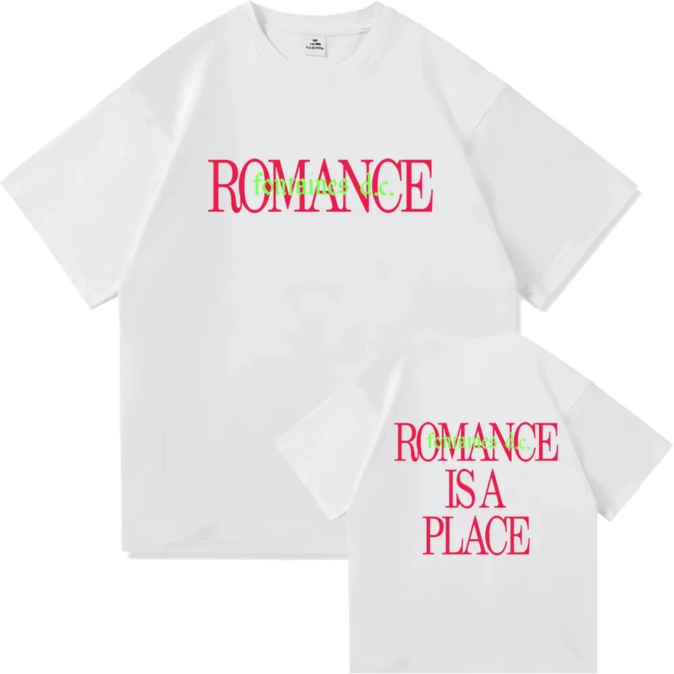 Camiseta Streetwear Fontaines D.C. Romance, para Hombre y Mujer, Harajuku, Unisex, Algodón, Overzised, Casual 2