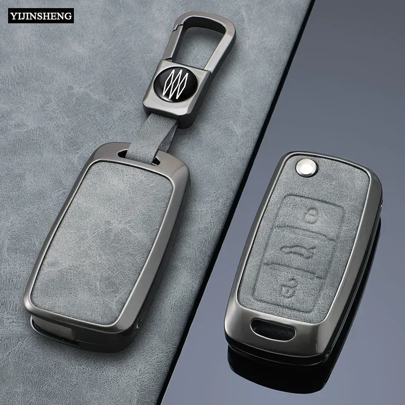 Zinc Alloy Leather Car Key Case Cover for Volkswagen VW Polo Golf Passat Tiguan Beetle Caddy T5 Up Skoda Octavia Seat Leon Altea