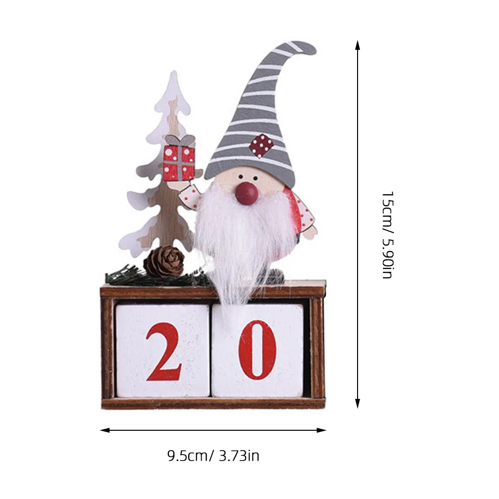 

1Set Xmas Wood Calendar Desktop Perpetual Month Date Display Wooden Block Table Calendar Decoration Wood Month Date Display