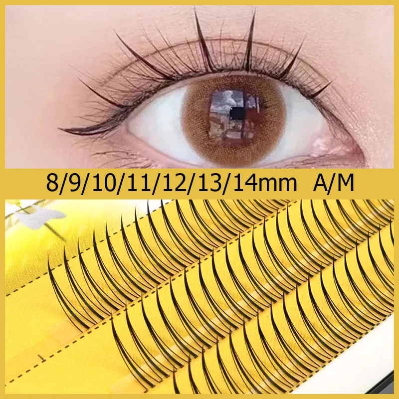 A/M Shaped Lashes Professional Makeup Individual Lashes Cluster Fans Natural Fluffy Eyelashes 3D Mink False Eyelash Extension