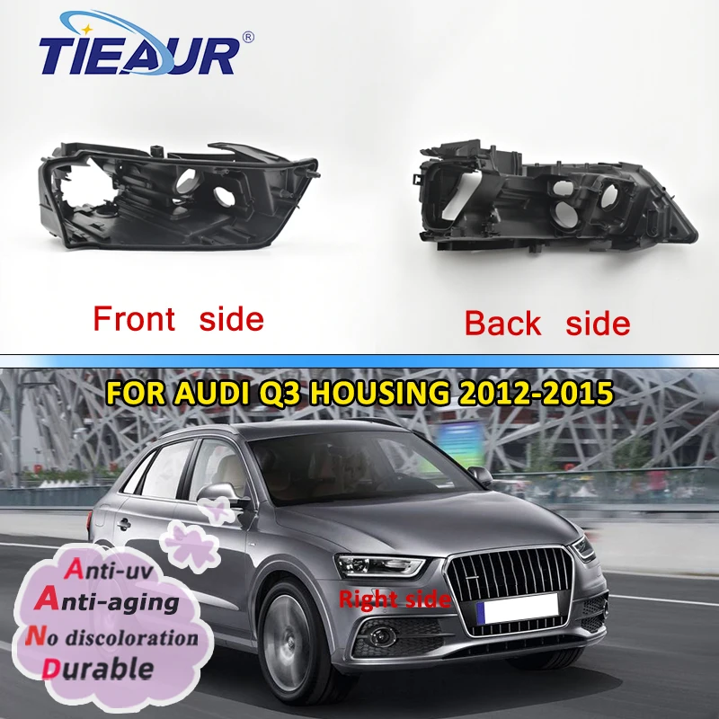 

Headlight Back Base For Audi Q3 2012 2013 2014 2015 Headlamp Rear Case Black Lampshade Front Auto Lamp Shell Cover Housing