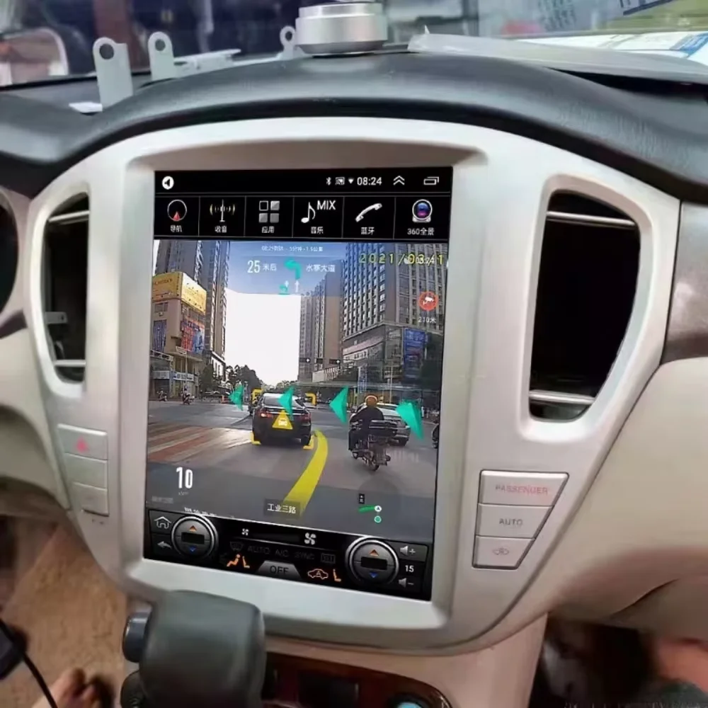 أندرويد 14 راديو السيارة Carplay لتويوتا هايلاندر 2001-2007 مشغل ستيريو لتحديد المواقع والملاحة مشغل وسائط متعددة HD شاشة تعمل باللمس 12.1
