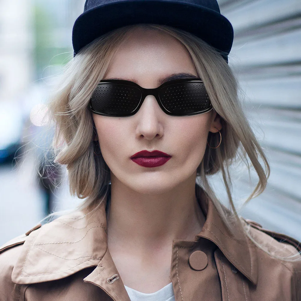 

5pcs Sport Style Sunglasses Black Portable Pinhole Glasses For Outdoor Vision Improvement Anti-Fatigue Eyes Care Lightweight Uv