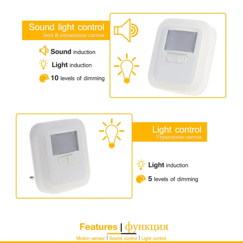 Led Smart Night Light Motion Sound Sensor Night Light Brightness Adjustment Night Light Bedroom Lamp Staircase Decorative Lamps