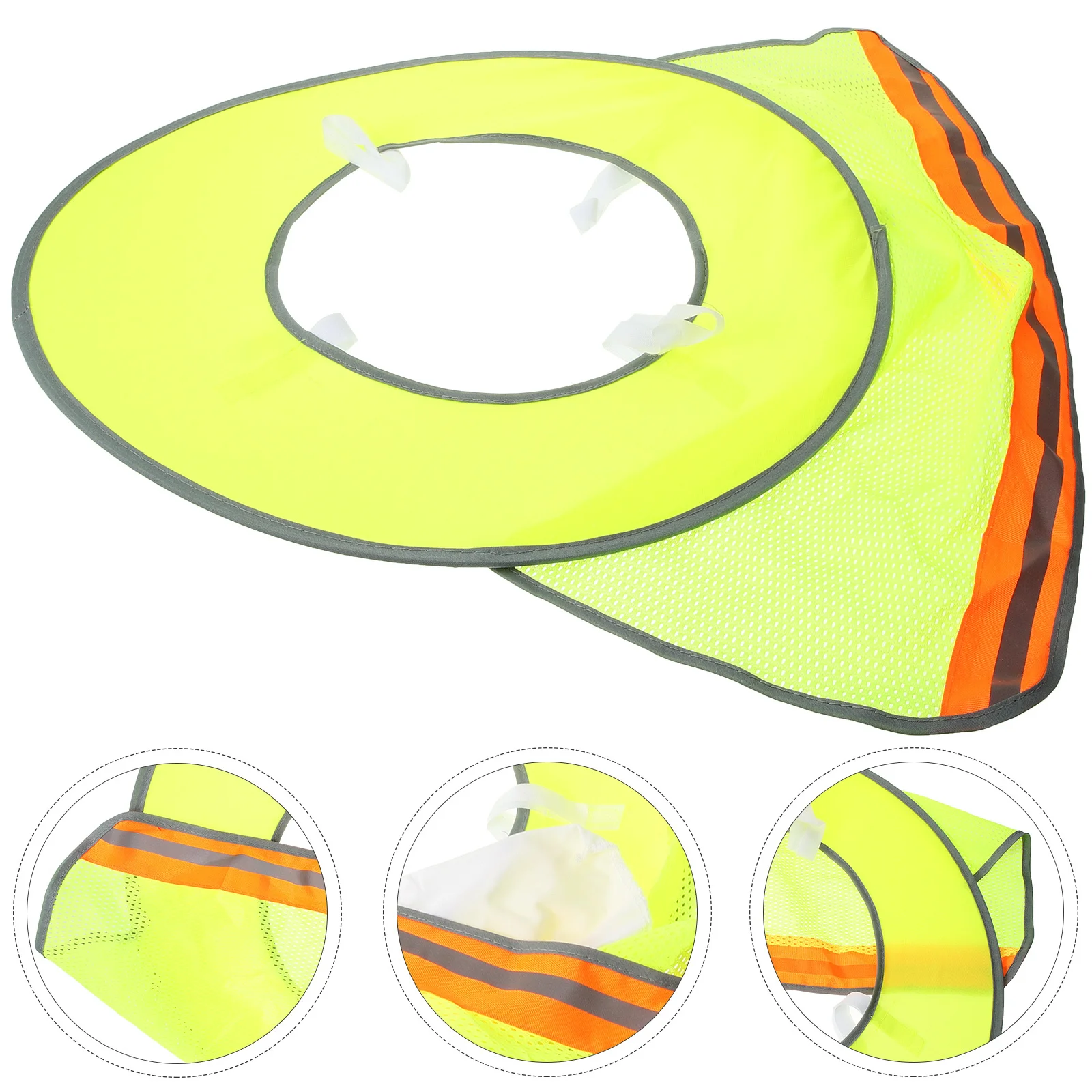 Capacete de Construção com Proteção Solar, Aba Completa, Viseira para Trabalho ao Ar Livre, Protetor de Pescoço, Cobertura Leve