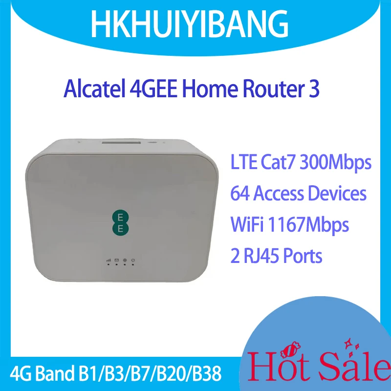 Unlocked Alcatel 4GEE D412C57 4G Home WiFi Router Dual Band 2.4/5GHz WiFi Sim Card Slot CPE Wireless Hotspot 4G LTE Cat7 300Mbps