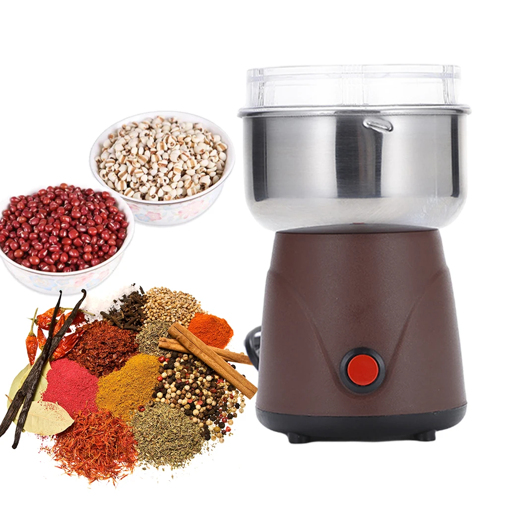 Electric Coffee Bean Grinder Household Portable Stainless Steel Blade Multifunction Grain Grinder Spice Grinder for Daily Use