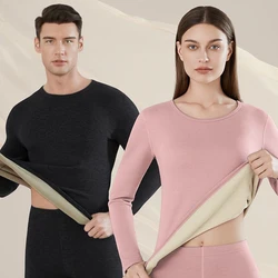 Winter Women's Thermal Underwear Wool Silk Velvet Lingerie Long Johns Thermo Underwear Women Long Sleeve Bottoming Top And Pants