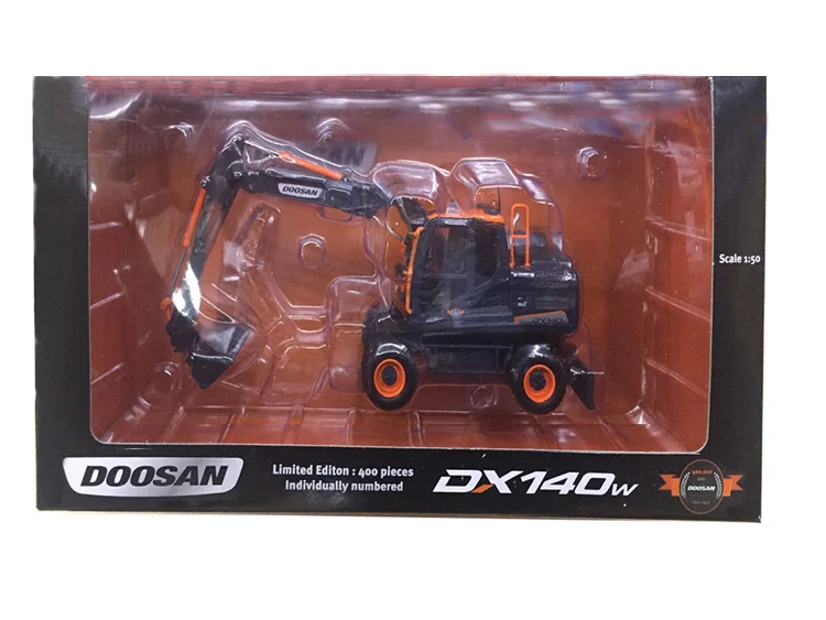 

1:50 UH8137 doosan DX140W Black Excavator Model Gifts Souvenir Toys
