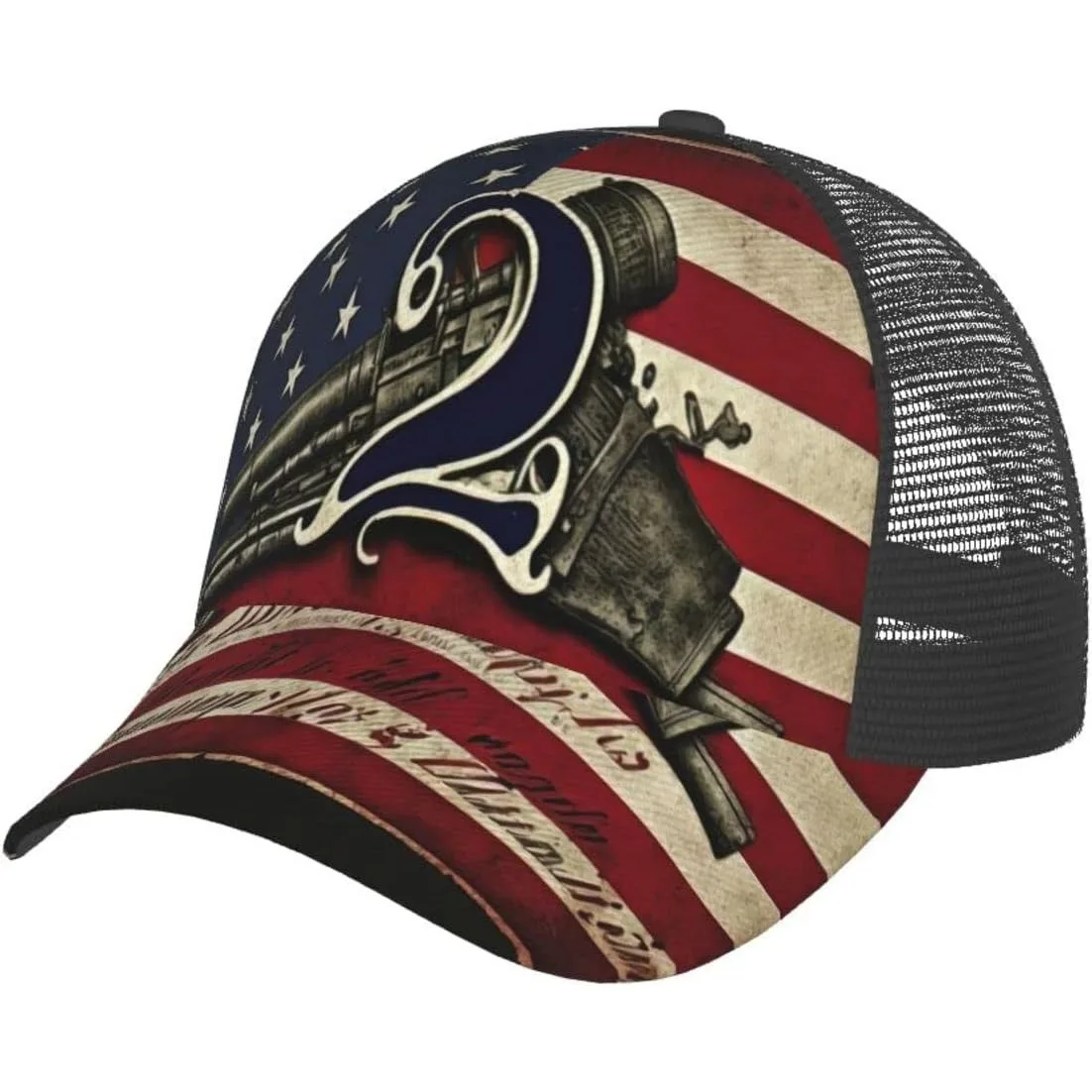 Vintage American Flag USA Second 2A Baseball Cap Adjustable Dad Hats Fashionable Casual Sun Sport for Men Women Hats