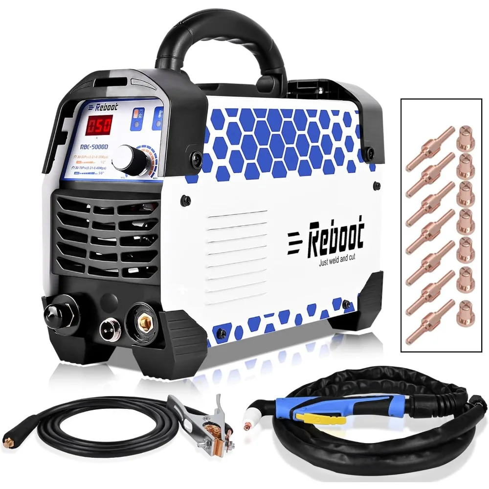 

Plasma Cutter, 50Amps Plasma Cutter Machine with 120V 240V Dual Voltage, Digital IGBT Inverter Power Plasma cutters