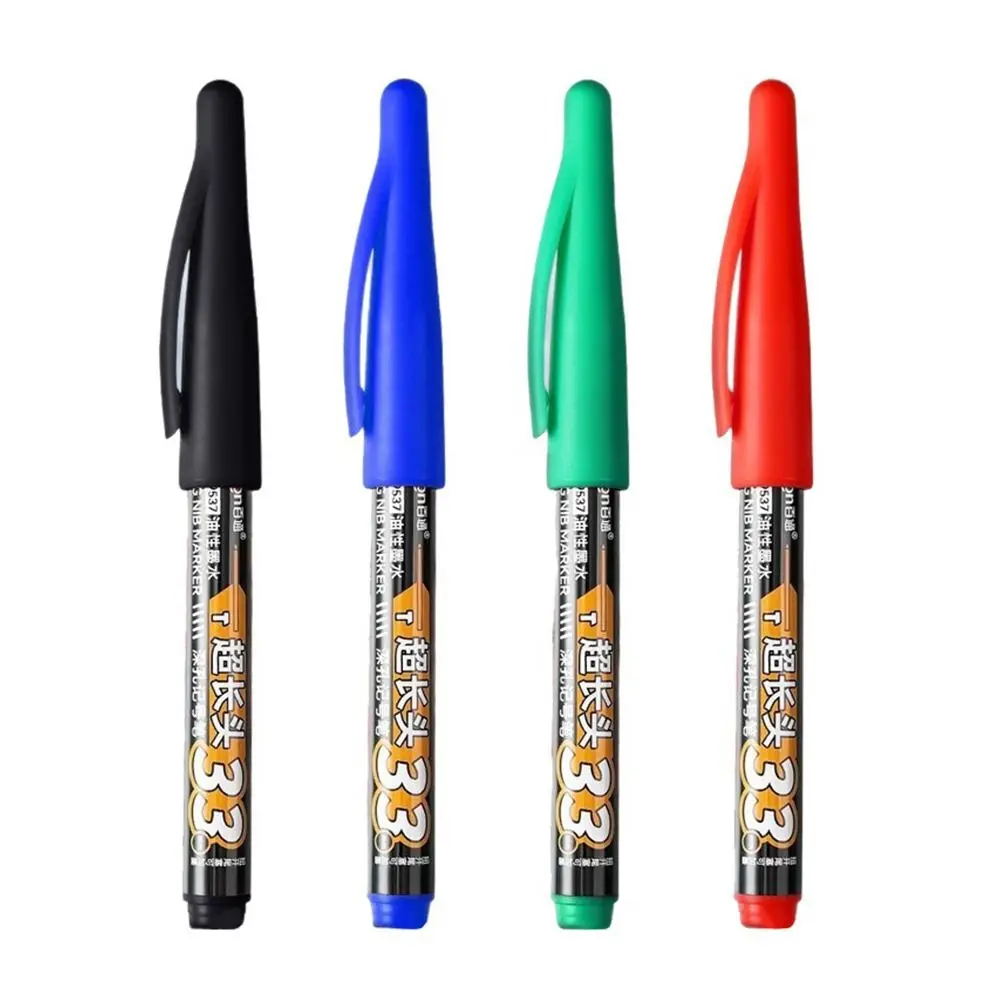 5pcs/set Oil-Based Ink Long Head Marker Pens Waterproof 33mm Deep Hole Deep Hole Markers Multi-Purpose Woodworking Markers