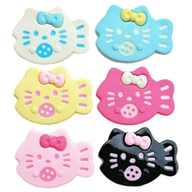 Accessoires de bijoux en acrylique de dessin animé mignon, chat mignon, petit poisson, étui de téléphone portable, chaussures de trou, accessoires de cheveux à dos plat, matériel de bricolage, 5 pièces