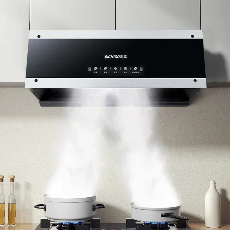 Exaustor doméstico pequeno - Grande sucção estilo chinês capô de cozinha com sucção superior