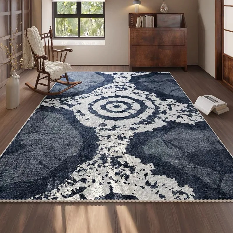 Circle Velvet Living Room Carpet Bedroom Blue Superior Homestay Sofa Tea Table Blanket Retro Wabi Sabi Bedside Tea Room Mat