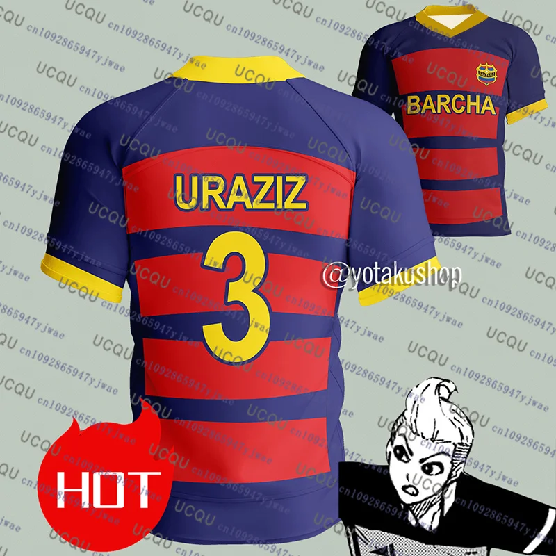 الأزرق قفل FC Barcha الأرنب Iglesias 19 Lavinho 87 أنيمي تأثيري الرجال الخامس الرقبة جيرسي قصيرة الأكمام المحملة القمم موضة تي شيرت رجالي