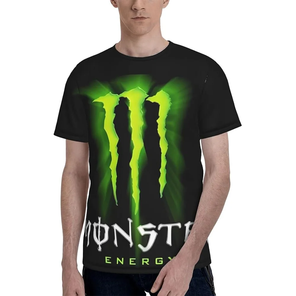 Camiseta Monster Energy para hombre, camiseta 3D de motocicleta, ropa deportiva de manga corta, camisetas de gimnasio para niño, novedad de 2025