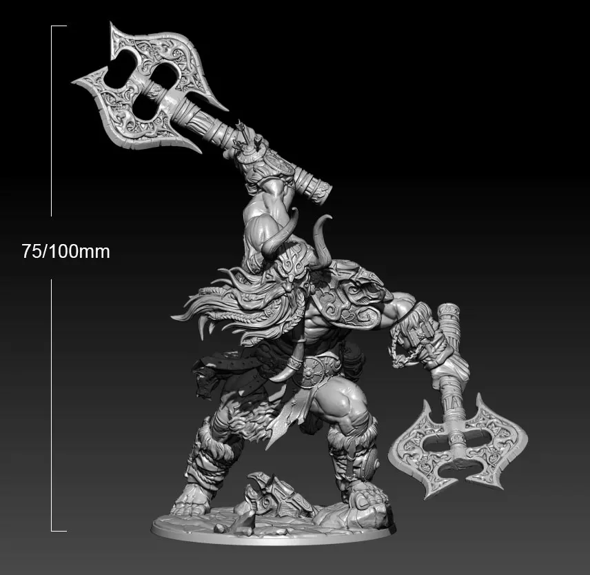 75mm 100mm Resin Model Kits Boss Warrior Figurine Sculpture Unpainted No Color RW-168