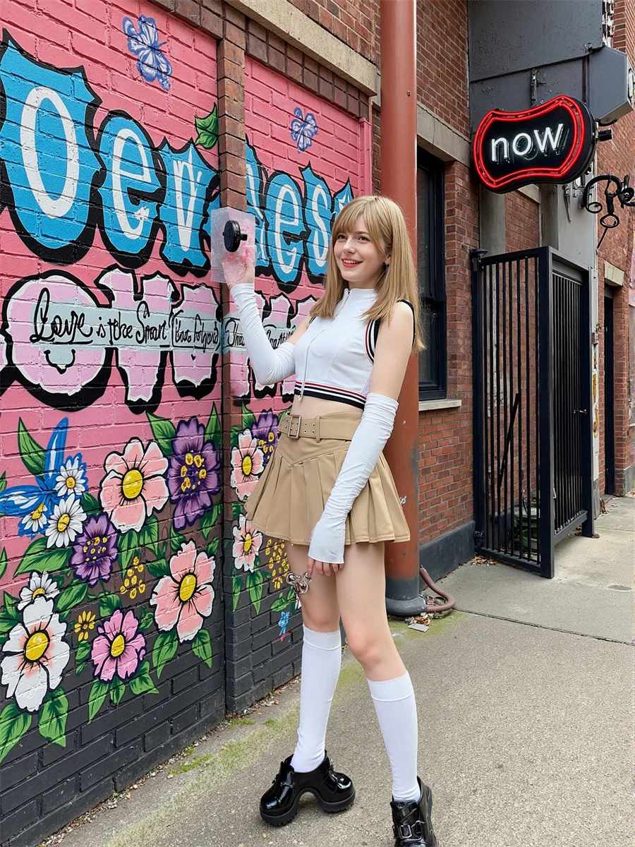 

Mini Pleated High Waist Skirts Womens Satin Dot Flare Bow Tie Sequined Bottom Drawstring Denim Aesthetic Tennis Slim Trendy