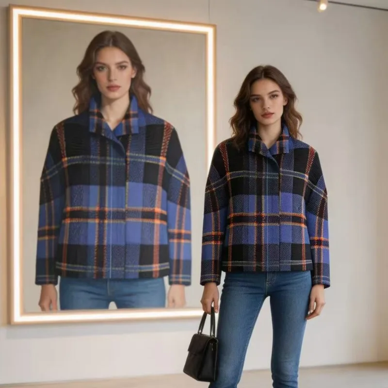 

Miyake Pleated 2026 Summer New Pleated Plaid Corn Grain Outerwear Top for Women High Elasticity Skin-Friendly Fashionable Pleat