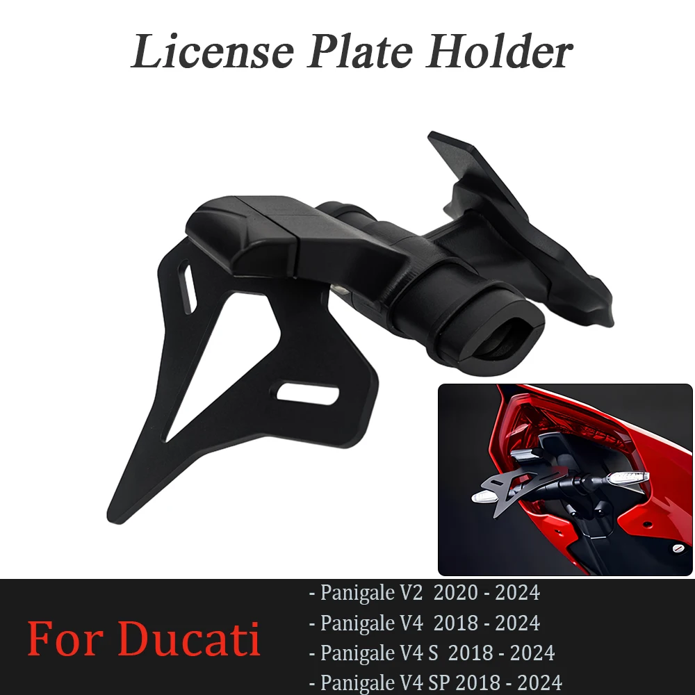 Motorrad-Kennzeichenhalter für DUCATI Panigale V4 V4S V2 Streetfighter V4 V2 Tail Eliminator, modifizierter Kennzeichenhalter aus Stahl