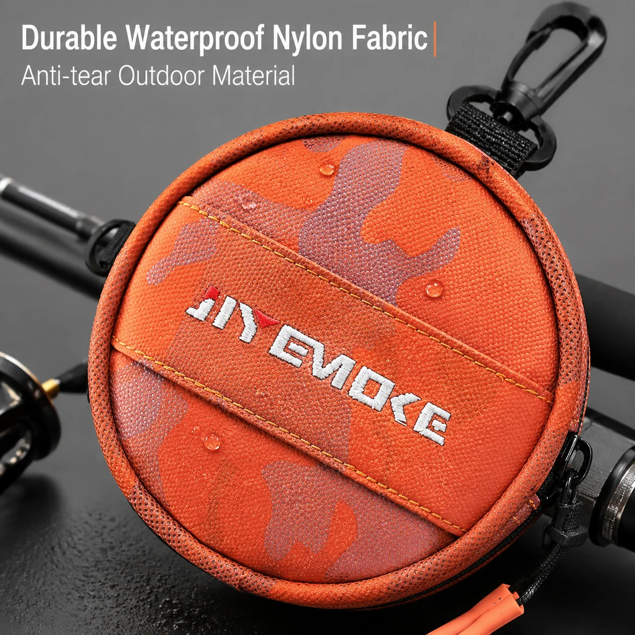 Portable Carbon Line Storage Bag Waterproof Camo Fishing Tackle Pouch With Carabiner For Lure Fishing Leader Line Accessories view 5