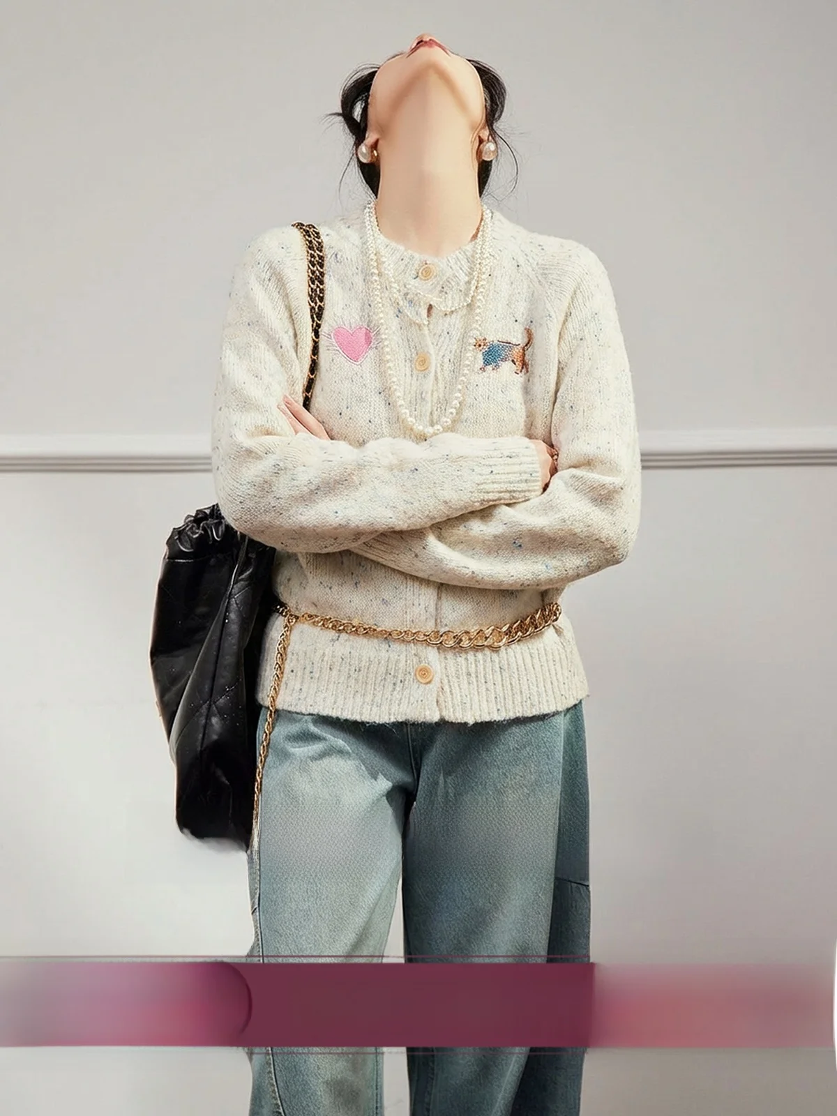 

Синий свитер с вышивкой в горошек, свободного кроя, утепленный, женский, повседневный, от бренда Uncle, эксклюзивно онлайн, осенняя новинка