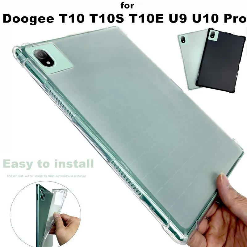 

for Doogee T10 T10S T10 Pro T10E U9 U10 Pro 10.1 Inch Tablet Case Anti-Drop ShockProof Clear TPU Silicone Protective Back Cover
