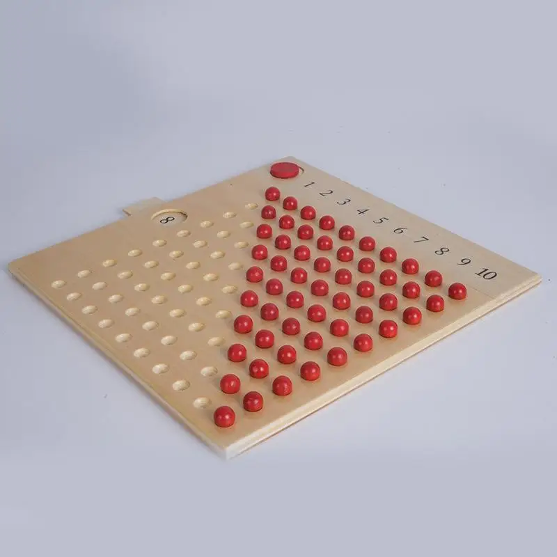 Montessori Holz Mathematik Lehre Spielzeug Baby Vermehrung Division Mathematik Spielzeug Perlen Bord Rot Grün Board kinder Spielzeug