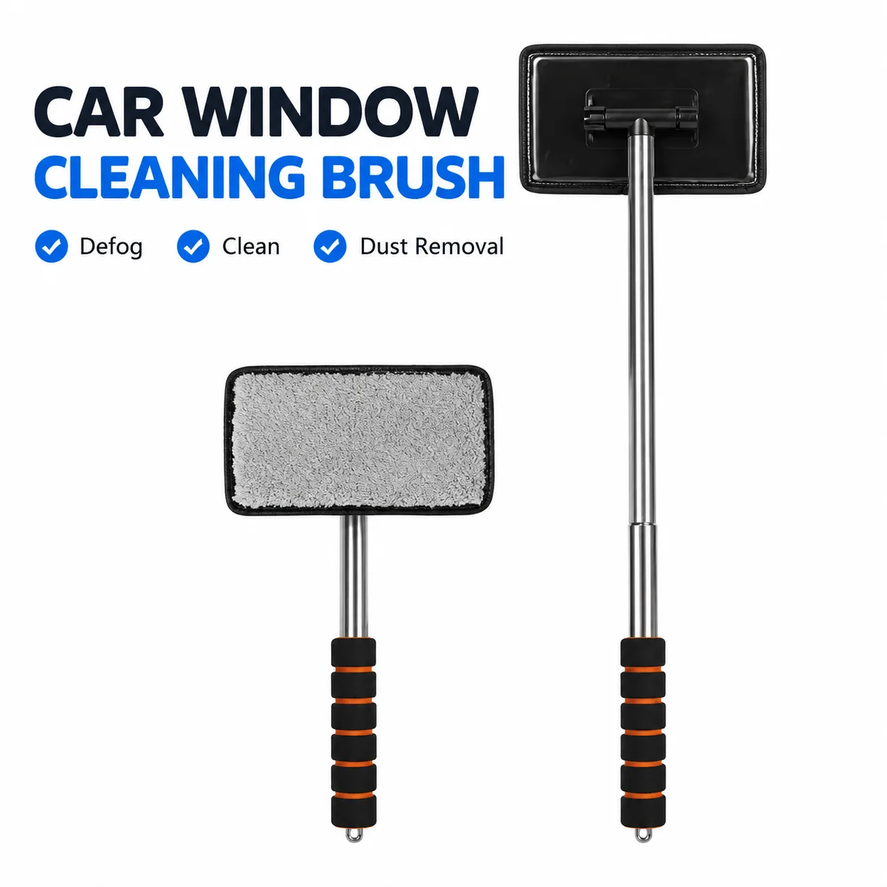Car Windshield Cleaning Brush Telescopic Window Defogger Microfiber Glass Cleaner Interior Dust Removal Tool