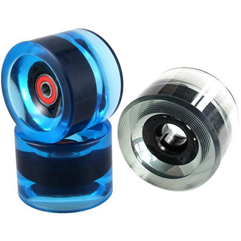 Dancing Longboard 4PCS Skateboard Wheels Bearings ABEC-9 70X51mm PU 78A 75% Rebound Large Size Wheels