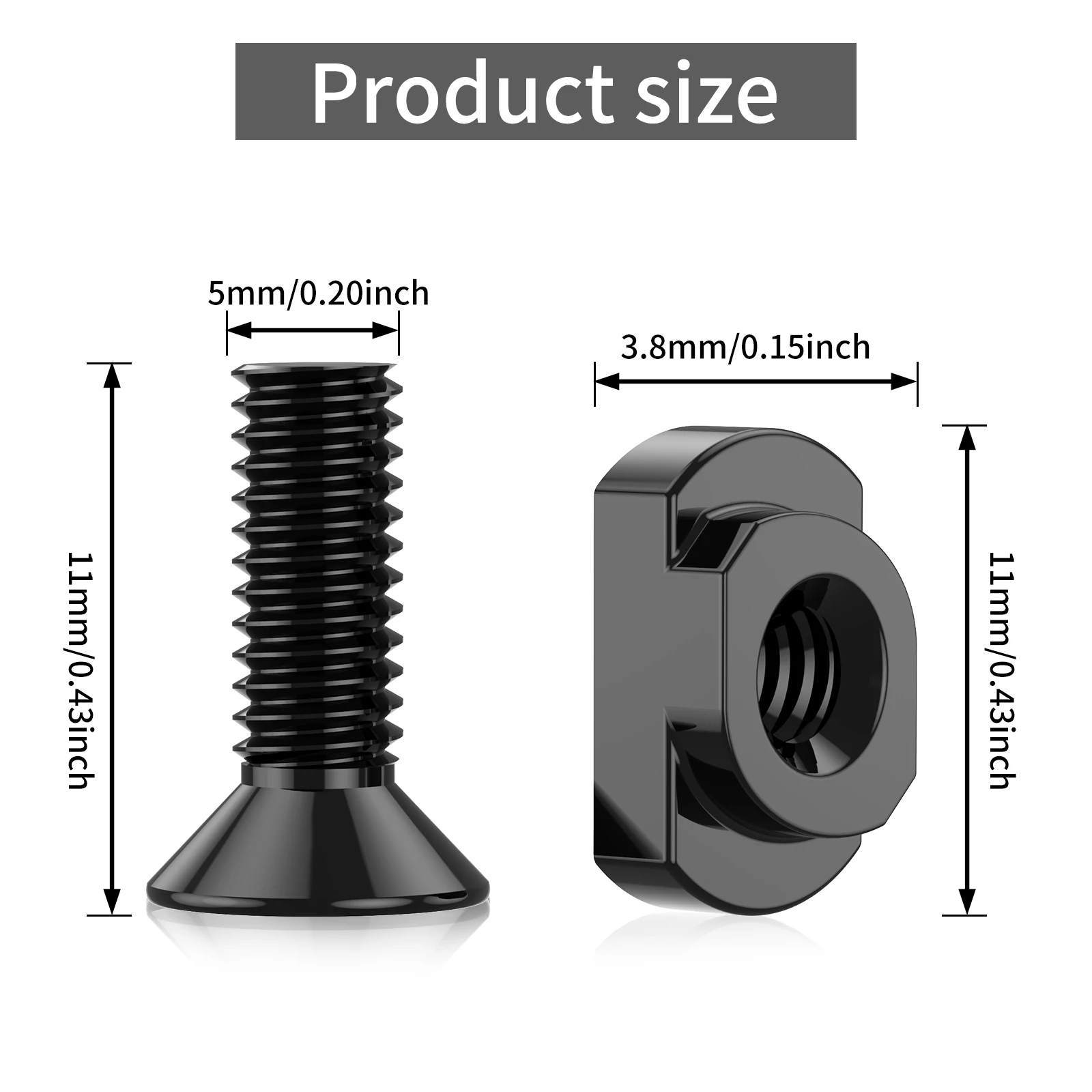 40Pcs Mlok Screw and Nut Set with 4 Allen Wrench 12mm Steel M-Lok Rail Mount Screw and T-Nut Kit Rustproof T Nut Screw