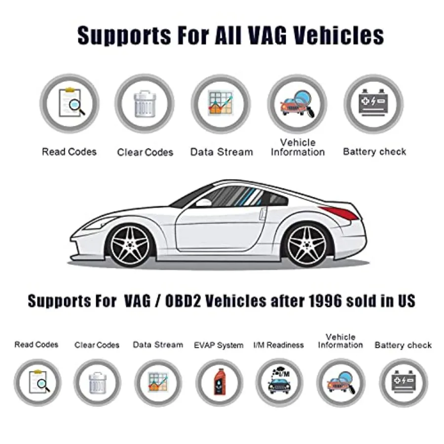 VD700 OBD2 Scanner for VAG Vehicles with Comprehensive Diagnostic Capabilities Including Oil Reset TPMS EPB TPS SAS Injec