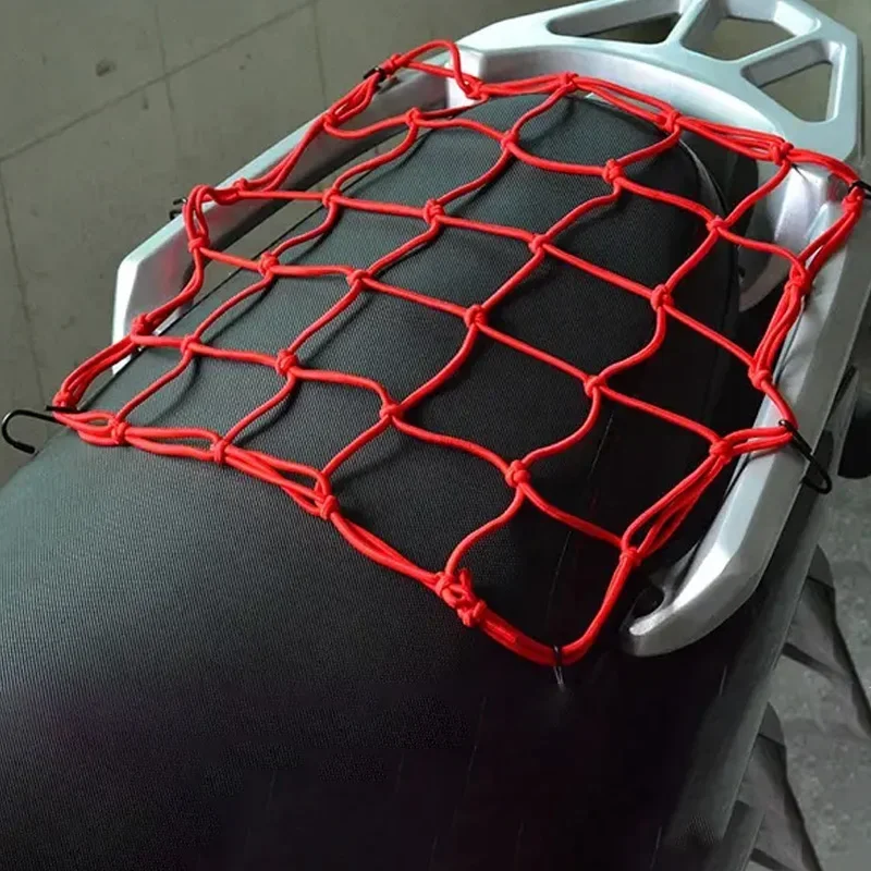 Red para equipaje de motocicleta, malla para casco, red para tanque de combustible, bolsillo para casco de motocicleta, red de almacenamiento compacta, red de clasificación de carga