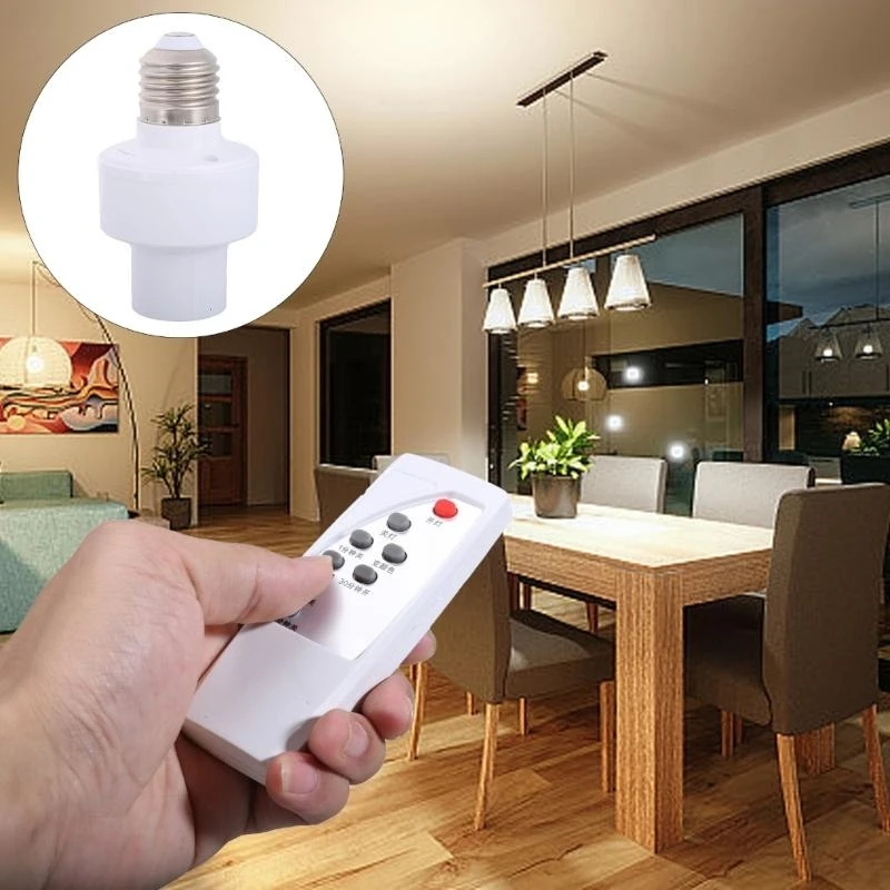 

K0EA User Friendly E27 Lamp Hold with Hand Remote Easy to Use E27 Light Switches E27 Light Socket for Various Lighting Need