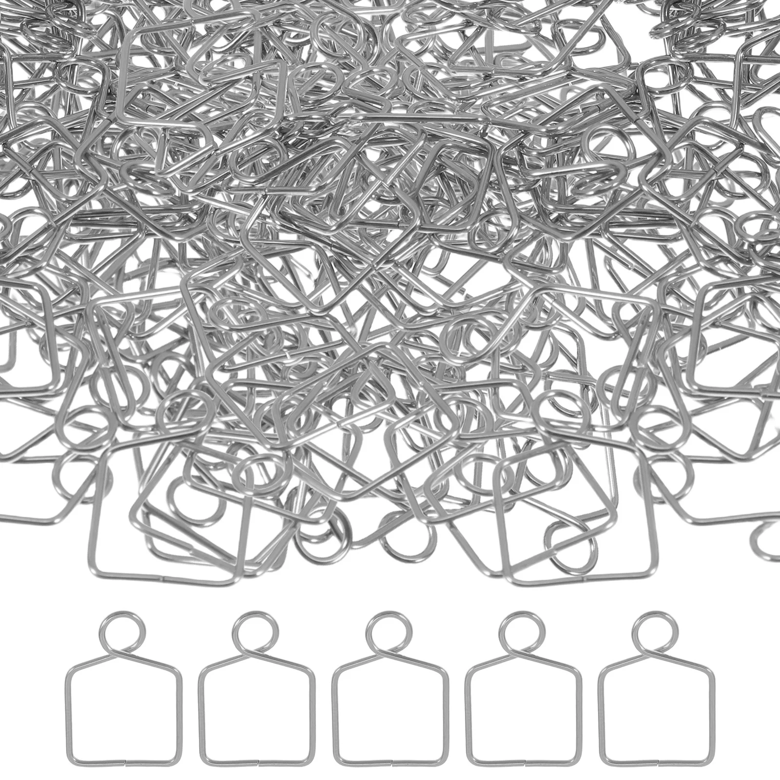 

100pcs Lamp Fixture Connector Parts 14Mm Metal Fastening Clips Silver Diy Chandelier Crystal Prisms Replacement For Night Light