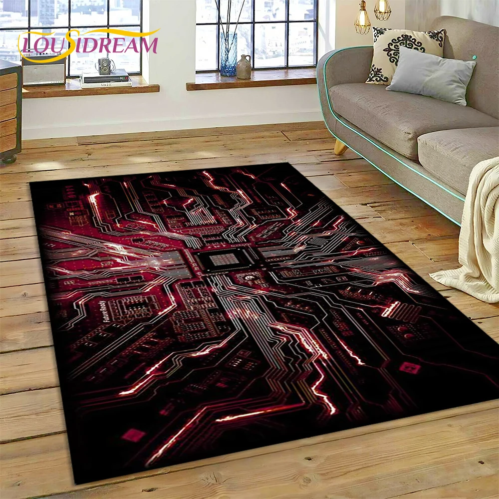 

Circuit Board Chip Carpet CPU PCB Rug for Home Living Room Bedroom Sofa Doormat Kitchen Decor,Child Area Rug Non-slip Floor Mat