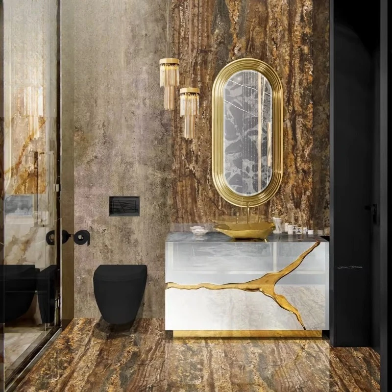 Customized Toilet Sink Set Bathroom Wc Sink Furniture White and Gold Stainless Steel Luxury Bathroom Vanity Cabinet with Sink