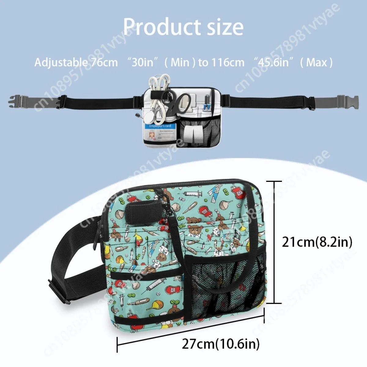 Cute Bear Doctor Designer Luxury Ladies Waist Bag Medical Nursing Multi-Pockets Adjustable Strap Belt Bag Pouch Nurse Gift 2023