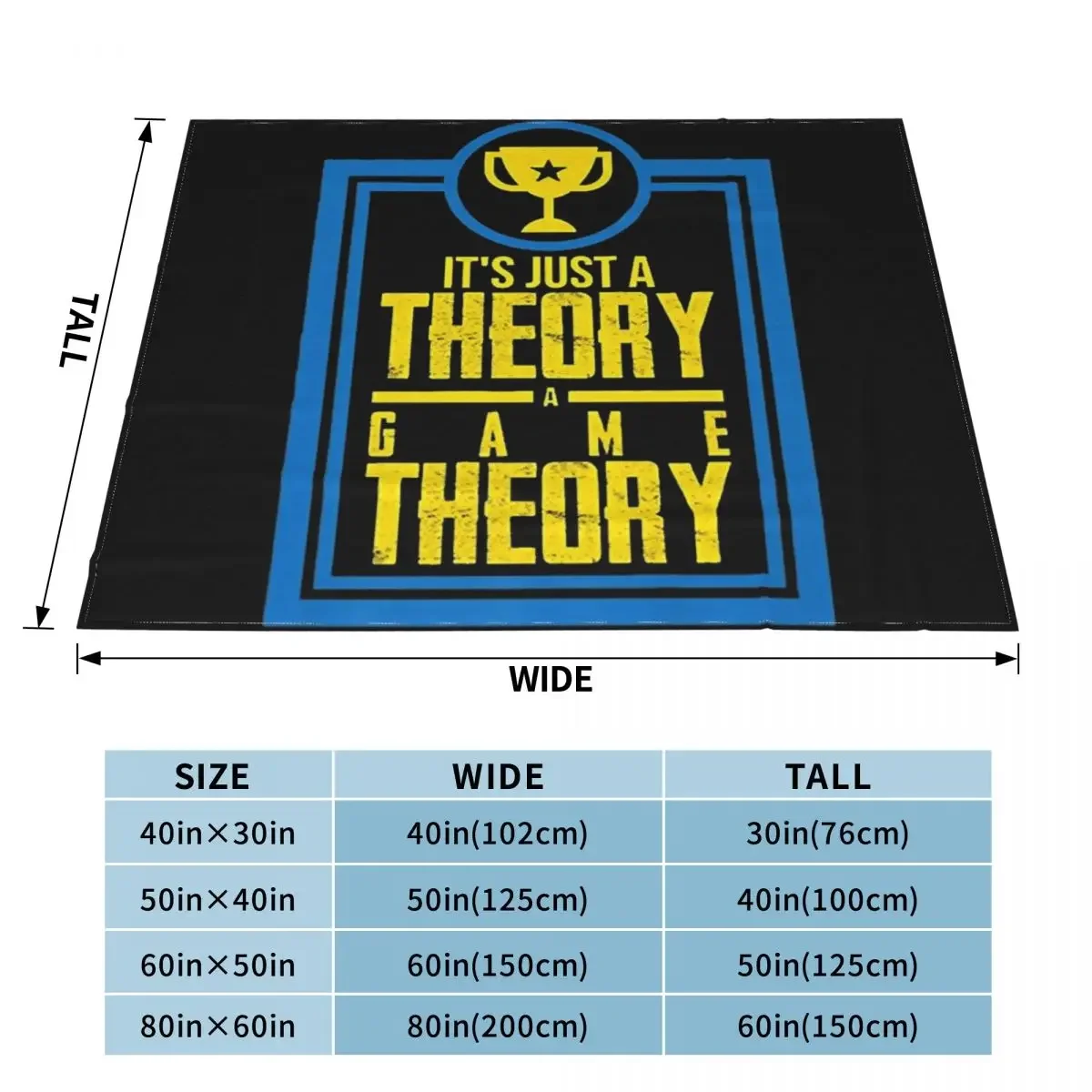 It's Just A Theory A Game Theory Official Slogan Gifts for Lovers and Fans Classic Throw Blanket Thins Retros Blankets