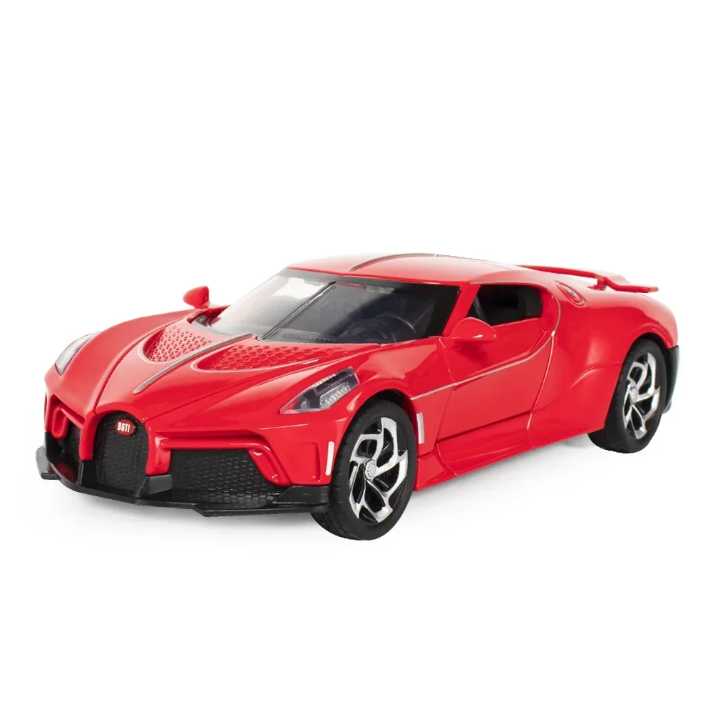 1:24 Bugatti Voice Of The Night Car Model Diecasts Toy Vehicles Metal High Simulation Sound and Light Collection kids Gift A409