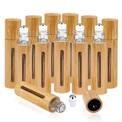 5ml 10ml Bamboo Wood Bottle Perfume Empty Oil Bottle Stainless Roll On Ball Perfume Aromatherapy Bottle Oil Roller Bottle