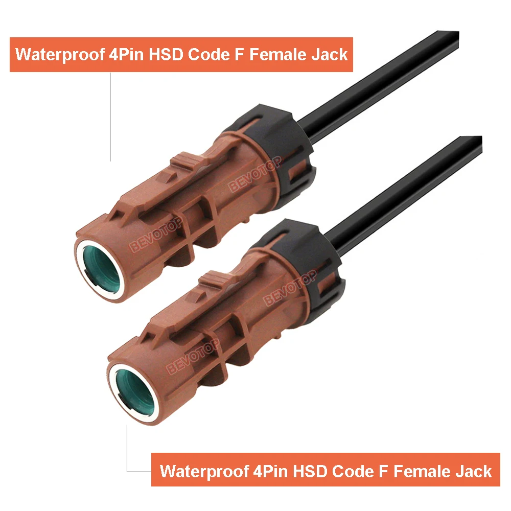 1PCS Waterproof HSD LVDS Video Line Brown Code F Female Jack High Speed 535 4-Core Auto Cable Wire Harness BEVOTOP