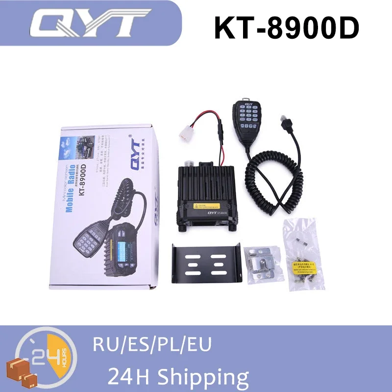 QYT KT-8900D Car radio Mobile Transceiver Walkie Talkie Dual Band VHF/UHF 25 Watt 136-174MHz/400-480MHz Quad Watch Mini  Amateur