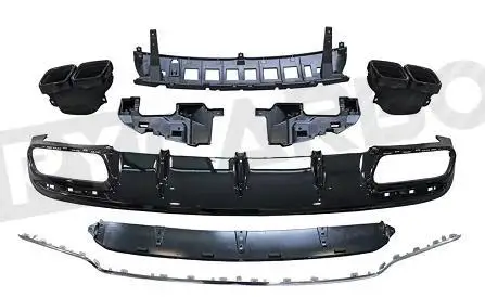 Gloss Black Rear Diffuser with Exhaust Tips for Mercedes Benz S Class C217 S400 S450 S500 S63 AMG Coupe 2 Door 2014-2020