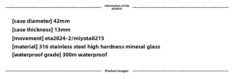 Reloj ensamblado personalizado sin etiqueta Seamaster 300 reloj mecánico para hombre movimiento suizo ETA2824-2 SW200 resistente al agua