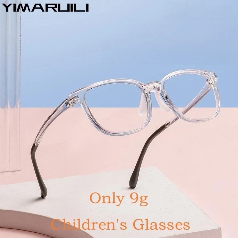 YIMARUILI Boys and Girls Comfortable and Safe Teenagers TR90 Eyewear Retro Round Optical Prescription Children's Glasses Frame