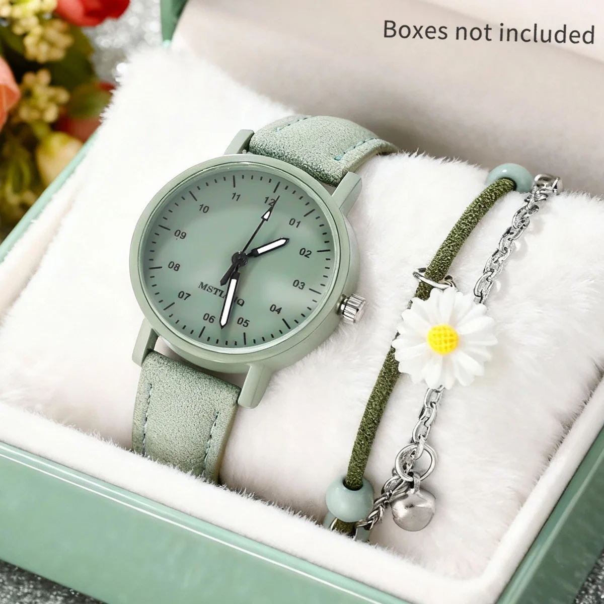 2-piece women's watch+accessory set, new fashionable watch+elegant accessories, the best choice for gift giving