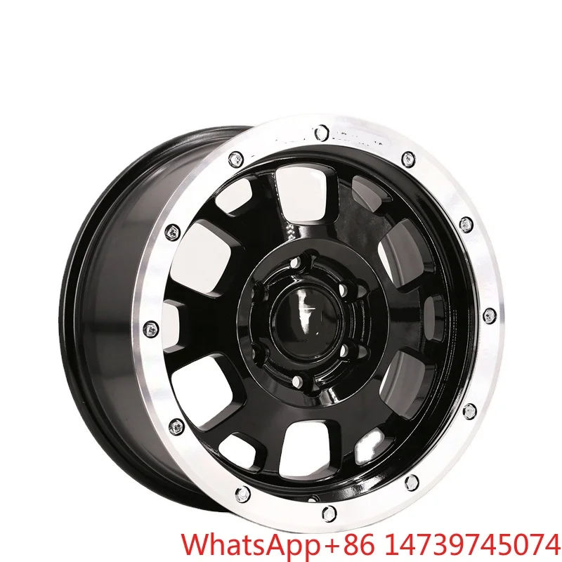 DM137 17 Inch Black Milled Lip Lettering With Rivets 6X139.7 Offroad Car WheelsTUV Approved Wheels TUVAuto Parts Polished SUV Wh