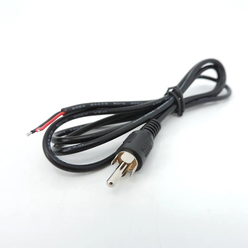 1m Car Rca 2 pin wire Male Audio Cable Av Single Video Stereo connector extension wire lead diy repair cord lead A7